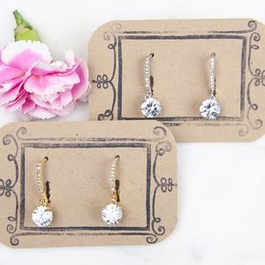 🔴EVERYTHING MUST GO🔴 Dangling Leverback Cubic Zirconia Earrings